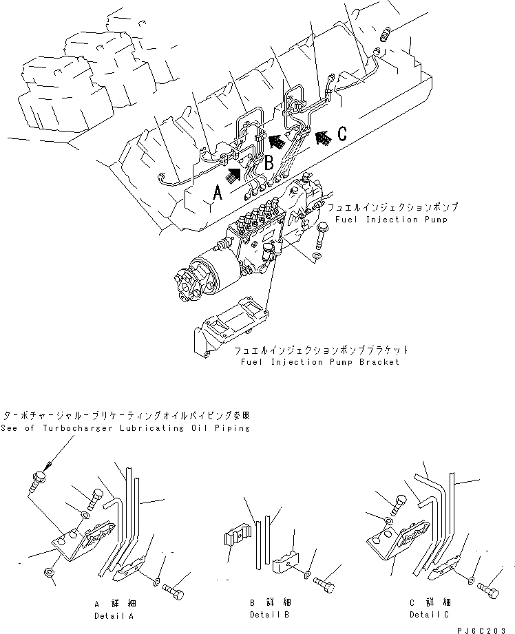 Engines Komatsu / SA12V140-1U-A S/N 10001-UP(sa12v1ic) / FUEL INJECTION PUMP PIPING (L.H. BANK)(#10036-)(031760 : A4050-A7A1)