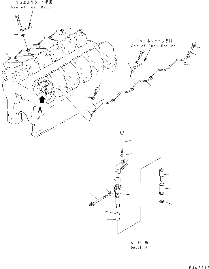Engines Komatsu / SA12V140-1U-A S/N 10001-UP(sa12v1ic) / FUEL INJECTION NOZZLE (FOR PAMA)(#13510-)(031980 : A4210-A7C3)