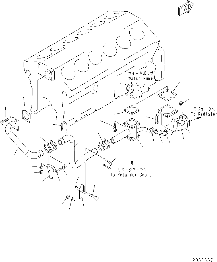Engines Komatsu / SA12V140-1U-A S/N 10001-UP(sa12v1ic) / COOLING SYSTEM PIPING(#11859-12236)(032180 : A5010-B7A9C)