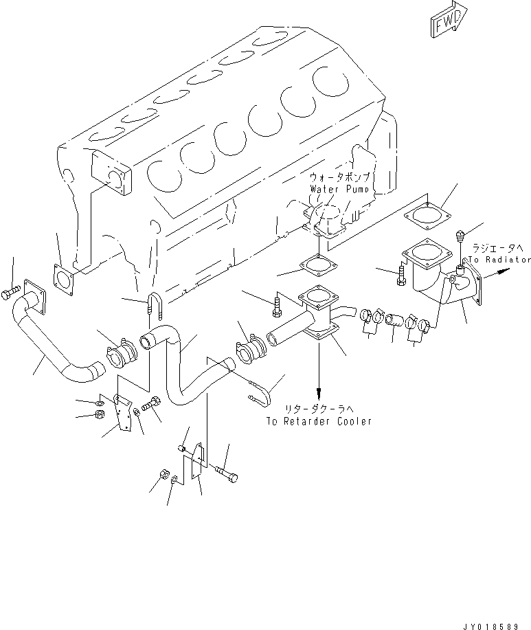 Engines Komatsu / SA12V140-1U-A S/N 10001-UP(sa12v1ic) / COOLING SYSTEM PIPING(#12237-)(032190 : A5010-B7C3)