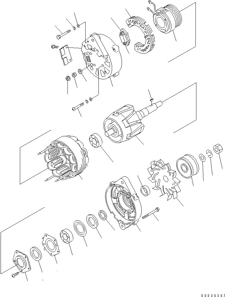 Engines Komatsu / SA12V140-1U-A S/N 10001-UP(sa12v1ic) / ALTERNATOR (90A) (INNER PARTS)(#12103-16776)(032370 : A6010-B7A5A)