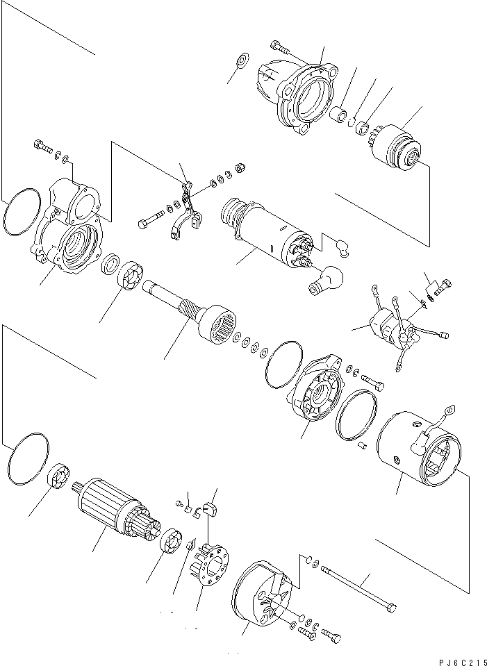 Engines Komatsu / SA12V140-1U-A S/N 10001-UP(sa12v1ic) / STARTING MOTOR (7.5KW) (INNER PARTS)(#12653-13249)(032470 : A6210-D7A3)