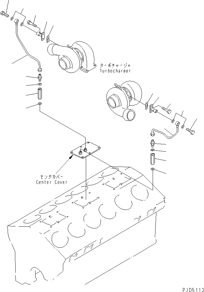 Engines Komatsu / SA12V140-1Q-A S/N 10001-UP(sa12v1jc) / TURBOCHARGER COOLING (WATER INNLET LINE) (WATER COOL SPEC.)(#11834-)(030300 : A1530-D7A9B)