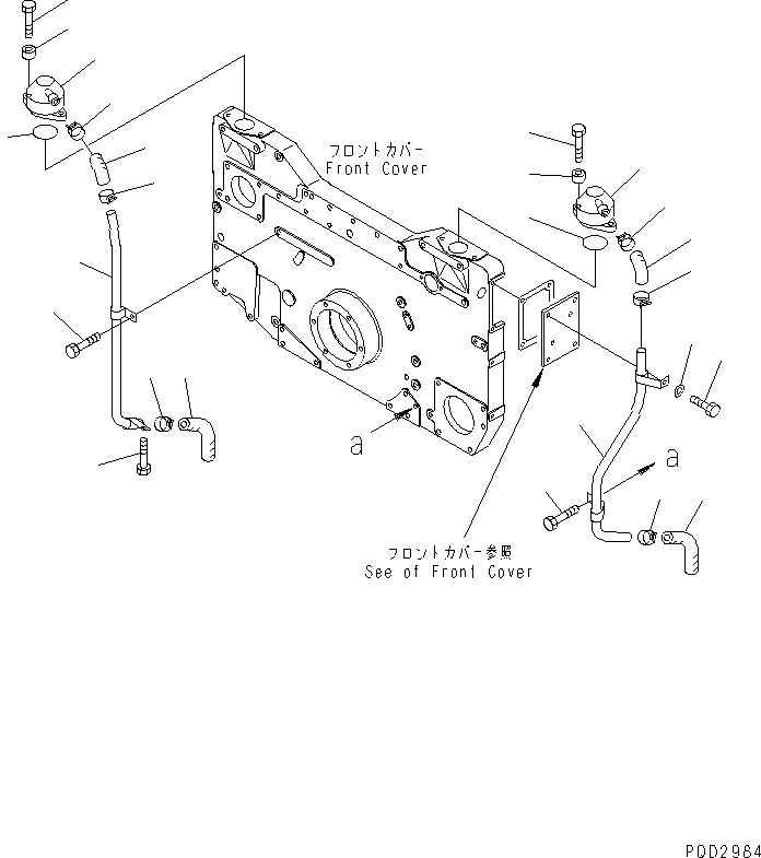 Engines Komatsu / SA12V140-1Q-A S/N 10001-UP(sa12v1jc) / BREATHER (FOR ELECTRICAL GOVERNOR)(#10909-11858)(030450 : A2040-C7B1)