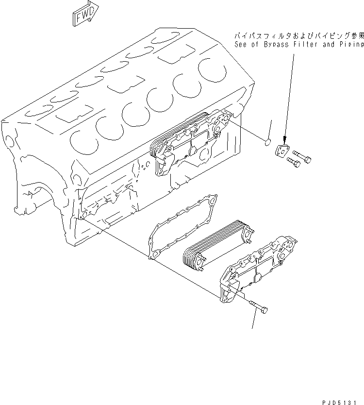 Engines Komatsu / SA12V140-1Q-A S/N 10001-UP(sa12v1jc) / OIL COOLER MOUNTING(#11893-)(030860 : A3311-A7A2)