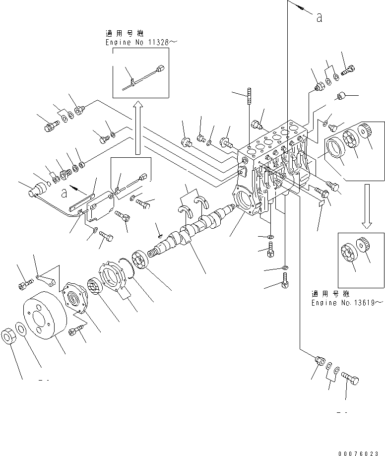 Engines Komatsu / SA12V140-1Q-A S/N 10001-UP(sa12v1jc) / FUEL INJECTION PUMP (PUMP) (L.H.) (1/2) (FOR ELECTRICAL GOVERNOR) (INNER PARTS)(#10034-)(030890 : A4010-B7A8)