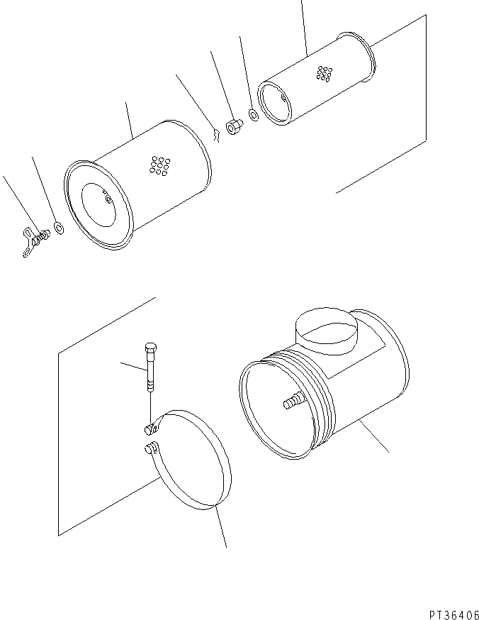 Komatsu parts book diagram for SA12V140-1E-A S/N 10001-UP: AIR CLEANER (INNER PARTS)(#11926-)