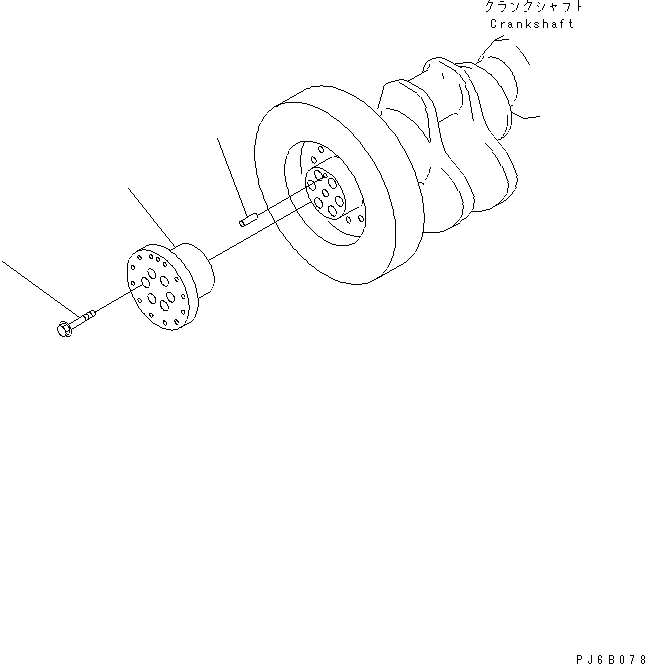 Komatsu parts book diagram for SA12V140-1E-A S/N 10001-UP: CRANK PULLEY (ADAPTER TYPE)(#10100-)