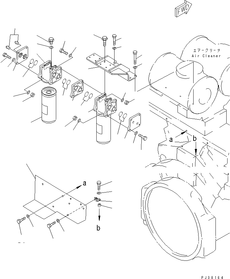 Komatsu parts book diagram for SA12V140-1E-A S/N 10001-UP: BYPASS FILTER(#10391-)