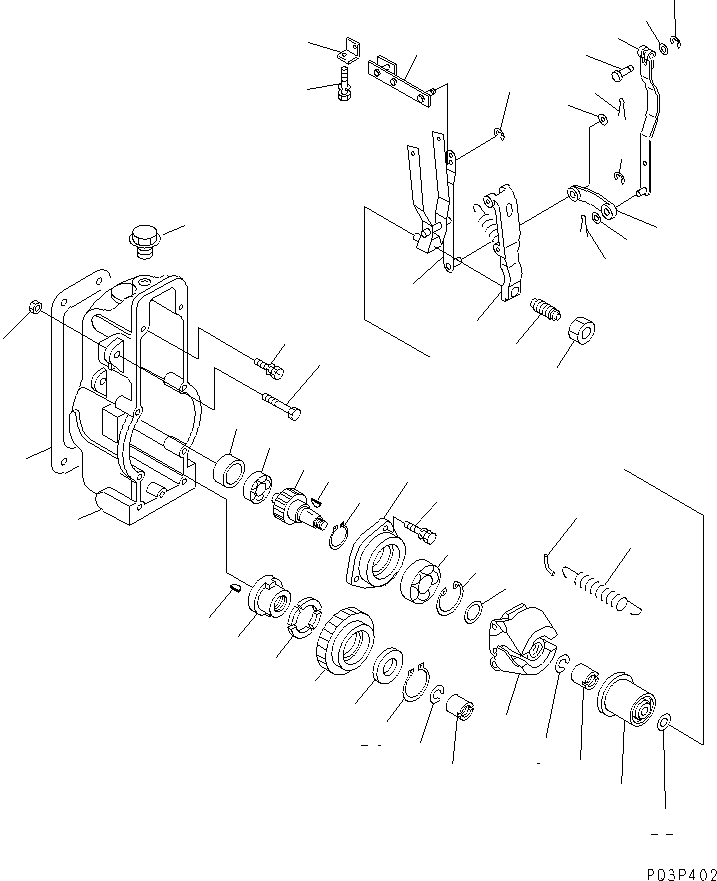Komatsu parts book diagram for SA12V140-1E-A S/N 10001-UP: FUEL INJECTION PUMP (GOVERNOR) (L.H.) (1/2) (INNER PARTS)(#10100-10297)