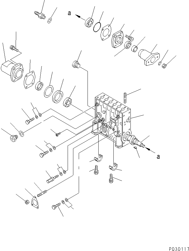 Komatsu parts book diagram for SA12V140-1E-A S/N 10001-UP: FUEL INJECTION PUMP (PUMP) (R.H.) (1/2) (INNER PARTS)(#10298-)