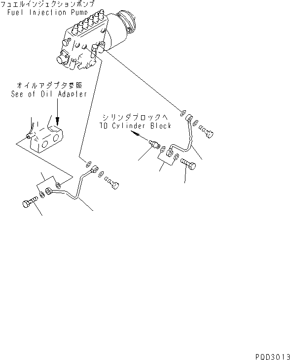 Komatsu parts book diagram for SA12V140-1E-A S/N 10001-UP: FUEL INJECTION PUMP LUBRICATING (2/2) (R.H. BANK)