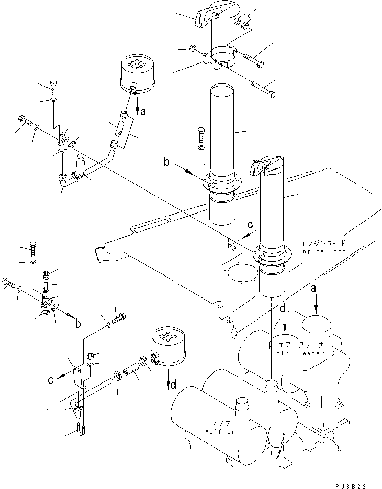 Komatsu parts book diagram for SA12V140-1E-A S/N 10001-UP: EJECTOR VALVE AND EXHAUST PIPE (FOR EC REGULATION)(#12125-)