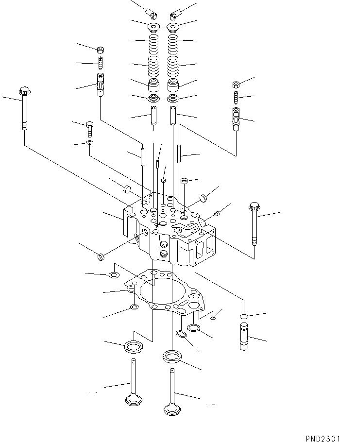 Komatsu parts book diagram for SA12V140-1R-A S/N 10001-UP: CYLINDER HEAD(#11023-11882)