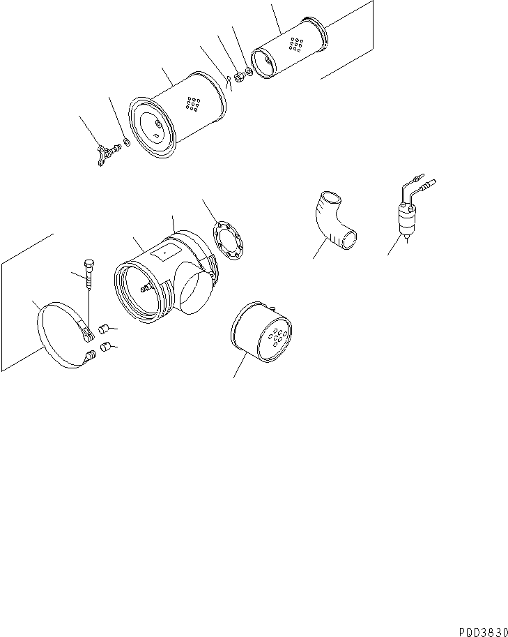 Komatsu parts book diagram for SA12V140-1R-A S/N 10001-UP: AIR CLEANER(#11640-12363)