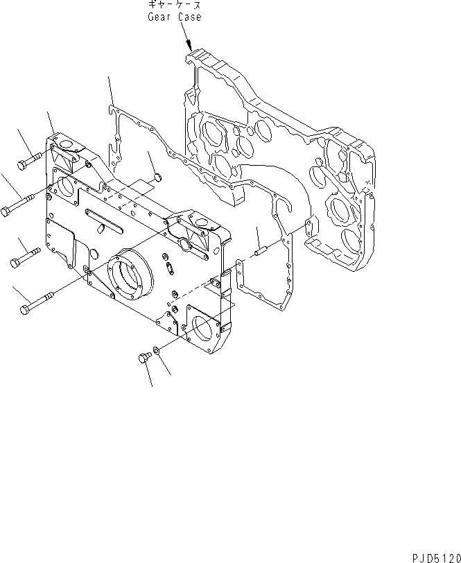 Komatsu parts book diagram for SA12V140-1R-A S/N 10001-UP: FRONT COVER(#11859-)