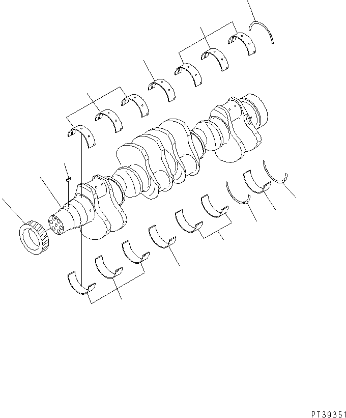 Komatsu parts book diagram for SA12V140-1R-A S/N 10001-UP: CRANKSHAFT