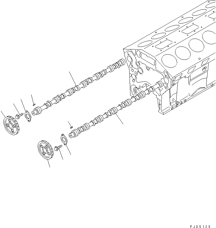 Komatsu parts book diagram for SA12V140-1R-A S/N 10001-UP: CAMSHAFT(#11893-)