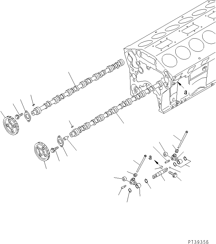 Komatsu parts book diagram for SA12V140-1R-A S/N 10001-UP: CAMSHAFT AND CAMFOLLOWER(#10779-11892)