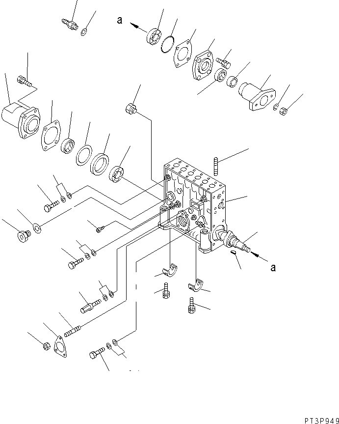 Komatsu parts book diagram for SA12V140-1R-A S/N 10001-UP: FUEL INJECTION PUMP (PUMP) (R.H.) (1/2) (INNER PARTS)(#11640-)