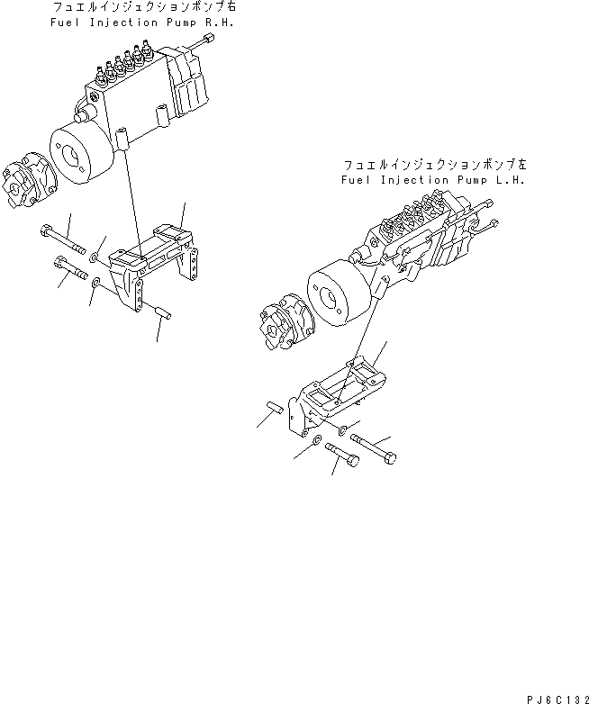 Komatsu parts book diagram for SA12V140-1R-A S/N 10001-UP: FUEL INJECTION PUMP BRACKET (FOR ELECTRICAL GOVERNOR)(#12670-)