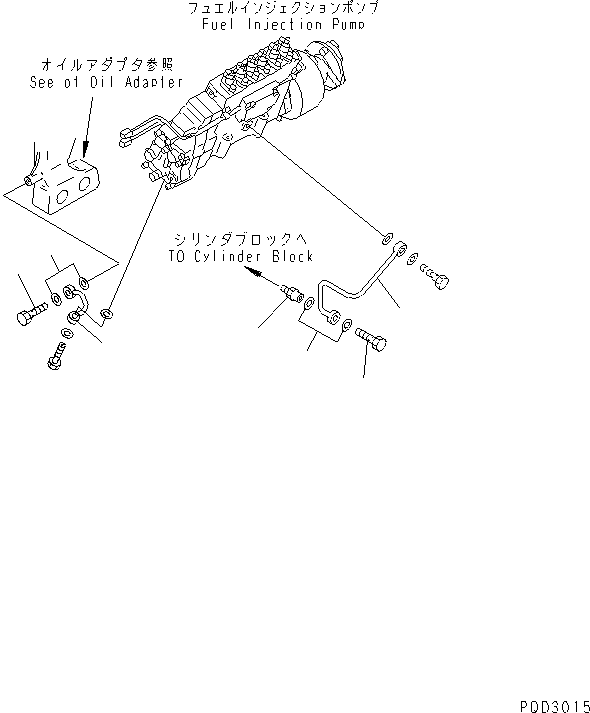Komatsu parts book diagram for SA12V140-1R-A S/N 10001-UP: FUEL INJECTION PUMP LUBRICATING (2/2) (R.H. BANK) (FOR ELECTRICAL GOVERNOR)(#10034-)
