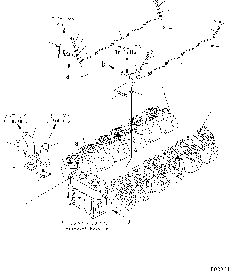 Komatsu parts book diagram for SA12V140-1R-A S/N 10001-UP: AIR VENT(#10779-11669)