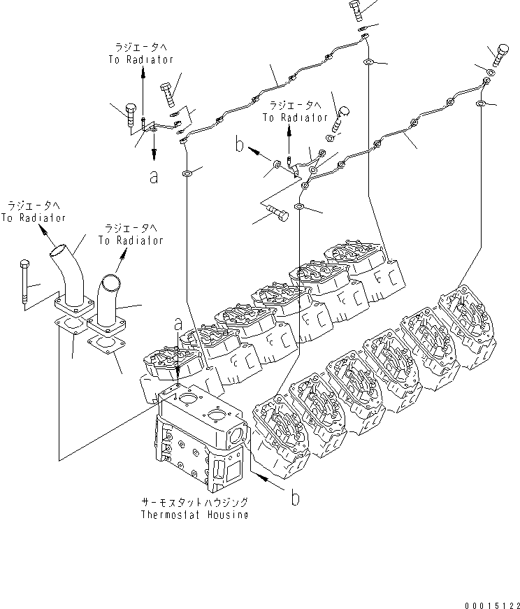 Komatsu parts book diagram for SA12V140-1R-A S/N 10001-UP: AIR VENT (WITHOUT CORRO.RSTR.)(#13460-)