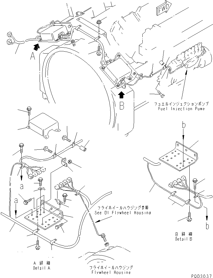 Komatsu parts book diagram for SA12V140-1R-A S/N 10001-UP: ELECTRICAL WIRING (FOR ELECTRICAL GOVERNOR) (HARNESS HEAVY DUTY TYPE)(#11640-11999)