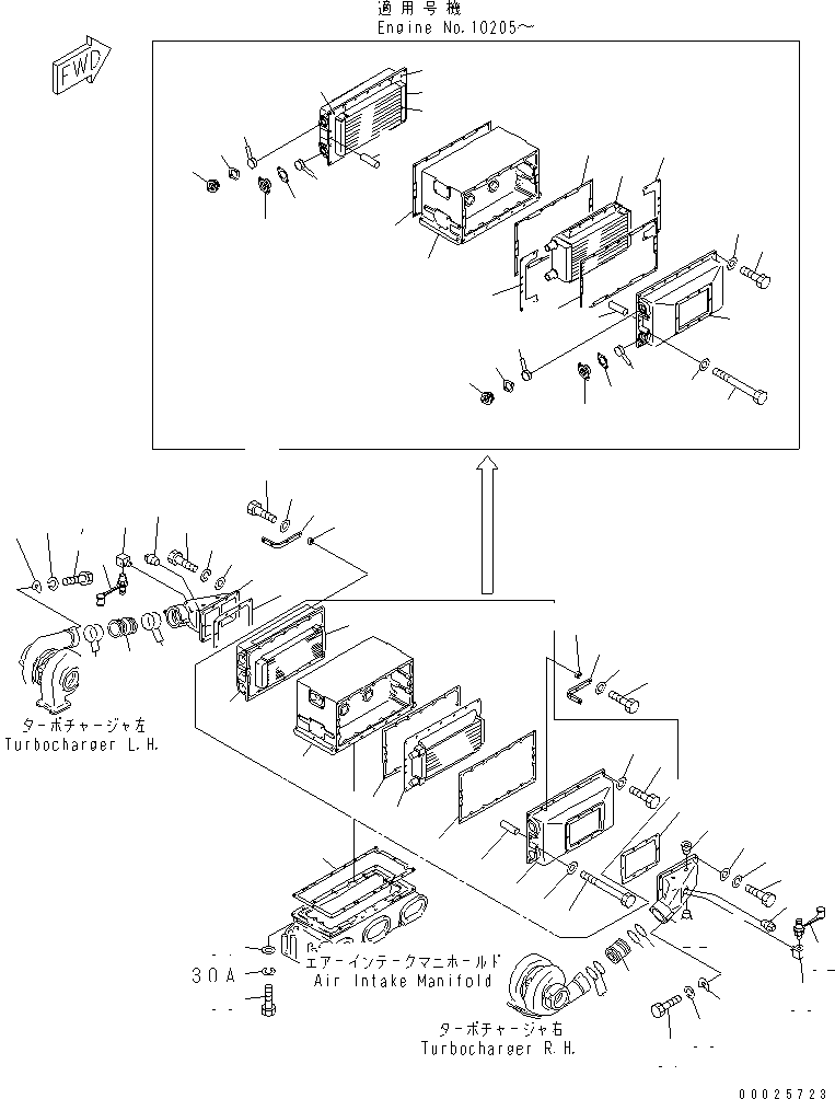 Engines Komatsu / SA12V170-1D-EA S/N 10001-UP(sa12v1rc) / AFTER COOLER(#10193-)(030110 : A1310-B8A1A)