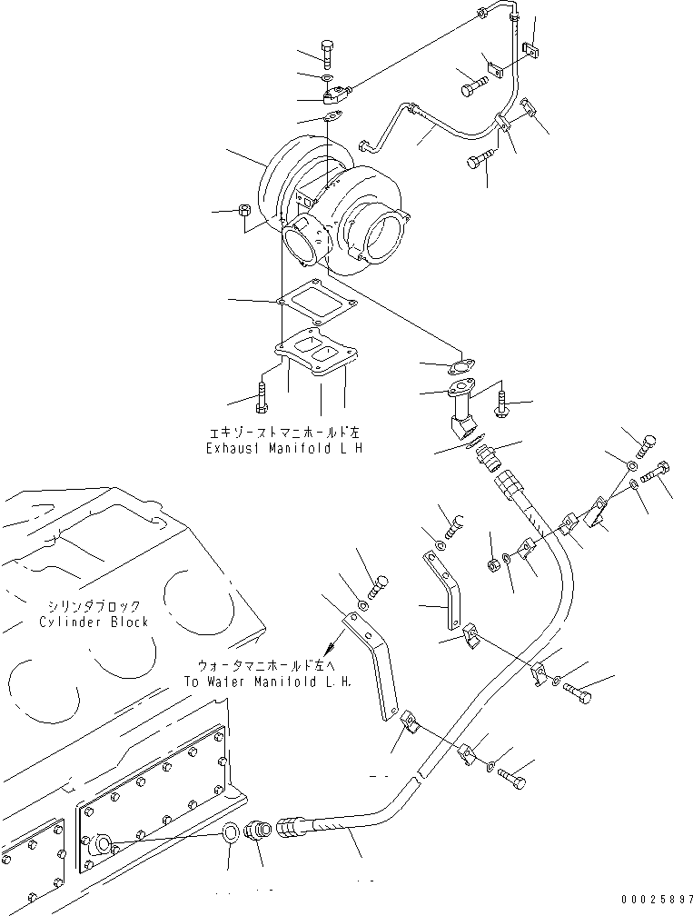 Engines Komatsu / SA12V170-1D-EA S/N 10001-UP(sa12v1rc) / TURBOCHARGER AND OIL PIPING (ENGINE L.H. SIDE)(#10239-)(030340 : A1530-E8A1A)