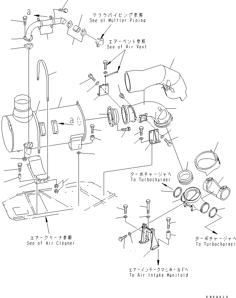 Engines Komatsu / SA12V170-1D-EA S/N 10001-UP(sa12v1rc) / MUFFLER MOUNTING(#10169-10180)(030500 : A1610-B8A1)
