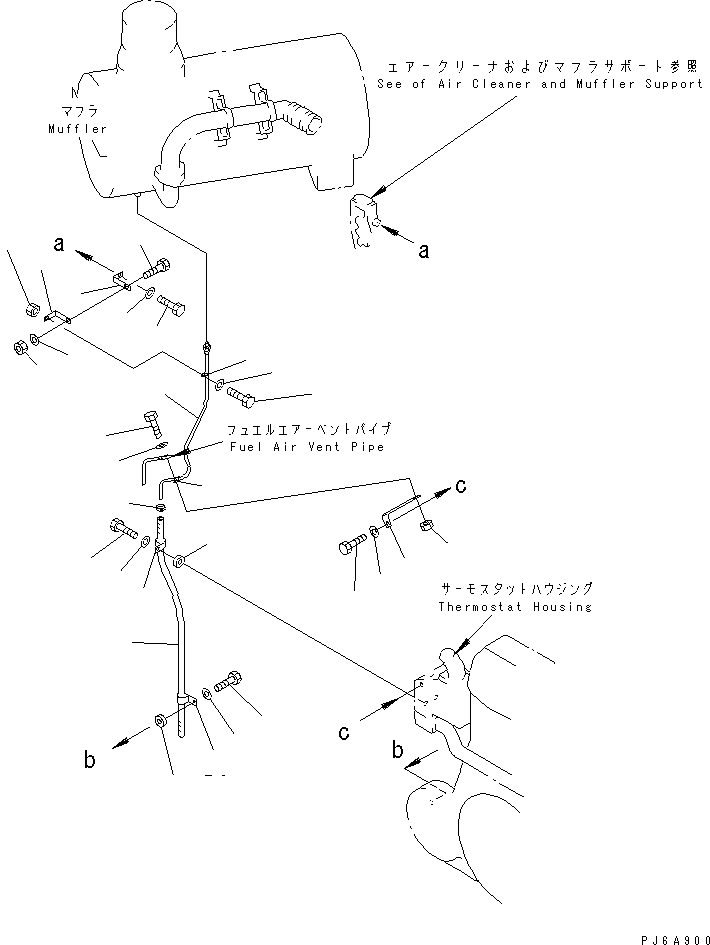Engines Komatsu / SA12V170-1D-EA S/N 10001-UP(sa12v1rc) / MUFFLER DRAIN PIPING(#10181-10192)(030510 : A1610-B8A2)