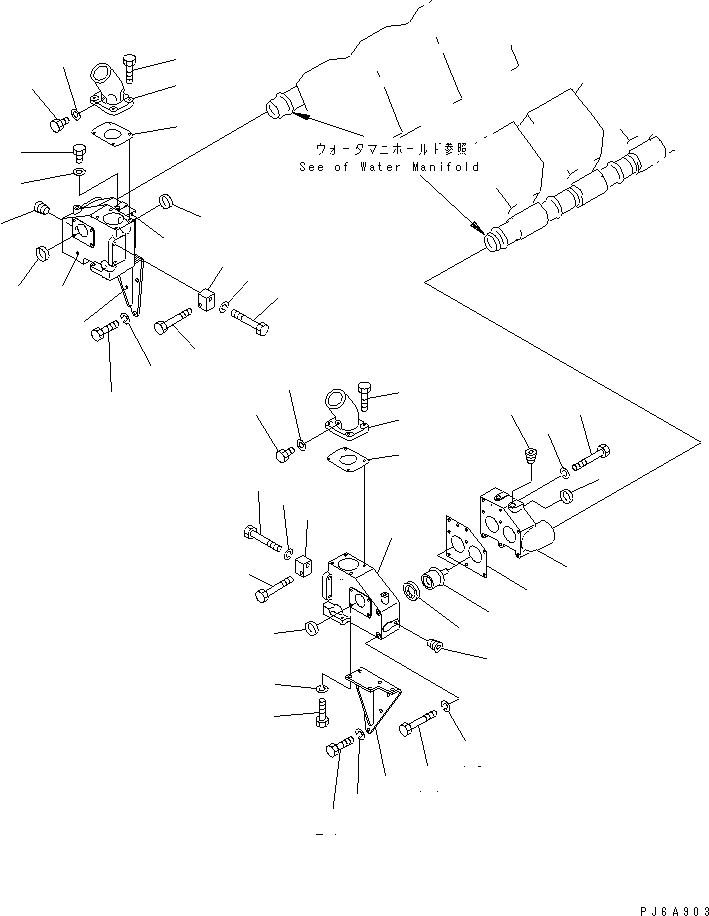 Engines Komatsu / SA12V170-1D-EA S/N 10001-UP(sa12v1rc) / THERMOSTAT HOUSING(#10193-)(030590 : A1730-A8A2A)