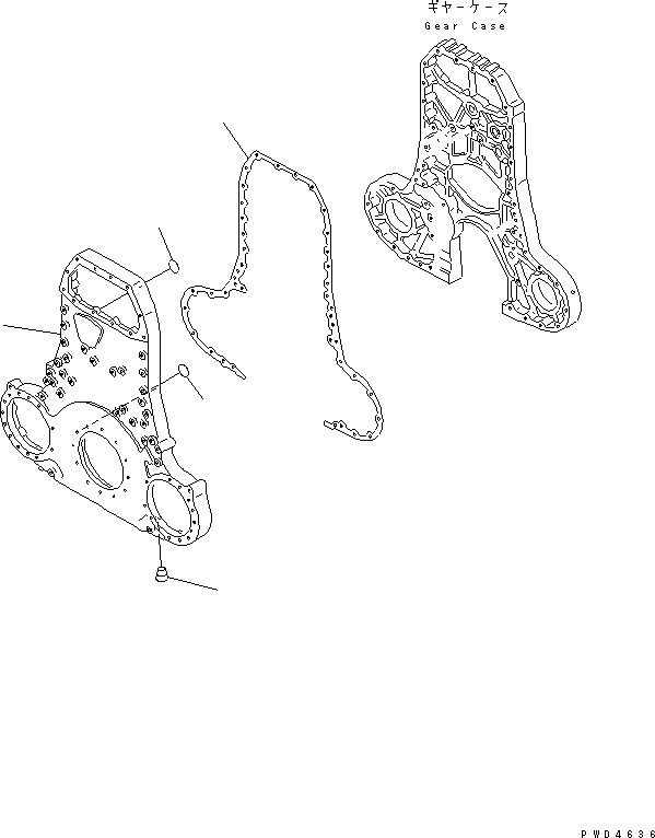 Engines Komatsu / SA12V170-1D-EA S/N 10001-UP(sa12v1rc) / GEAR CASE COVER(#10172-)(030720 : A2040-A8A7)