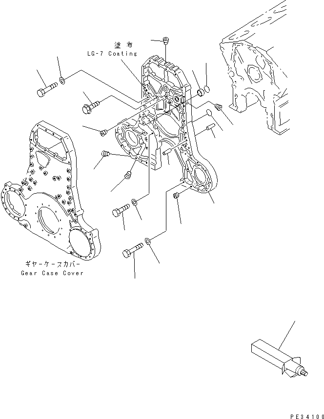 Engines Komatsu / SA12V170-1D-EA S/N 10001-UP(sa12v1rc) / GEAR CASE(#10097-10171)(030730 : A2040-B8A1)