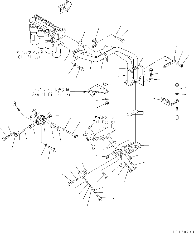 Engines Komatsu / SA12V170-1D-EA S/N 10001-UP(sa12v1rc) / OIL FILTER PIPING AND PISTON COOLER(#10193-)(031040 : A3110-C8A1A)