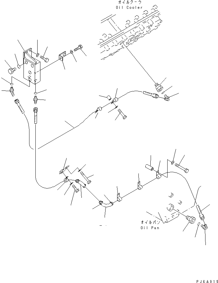 Engines Komatsu / SA12V170-1D-EA S/N 10001-UP(sa12v1rc) / BYPASS FILTER PIPING(#10193-)(031080 : A3130-A8A6A)