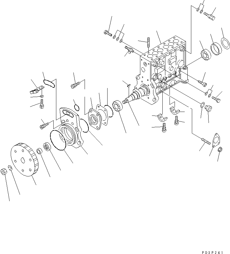 Engines Komatsu / SA12V170-1D-EA S/N 10001-UP(sa12v1rc) / FUEL INJECTION PUMP (PUMP) (L.H.) (1/2) (INNER PARTS)(#10097-)(031160 : A4010-B8A2)