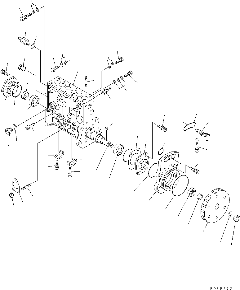 Engines Komatsu / SA12V170-1D-EA S/N 10001-UP(sa12v1rc) / FUEL INJECTION PUMP (PUMP) (R.H.) (1/2) (INNER PARTS)(#10097-)(031180 : A4010-D8A2)