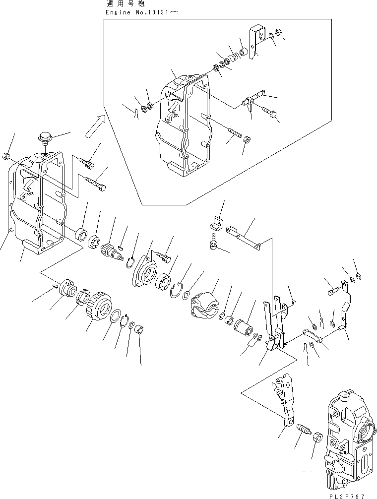 Engines Komatsu / SA12V170-1D-EA S/N 10001-UP(sa12v1rc) / FUEL INJECTION PUMP (GOVERNOR) (L.H.) (1/2) (INNER PARTS)(#10097-)(031200 : A4010-F8A2)