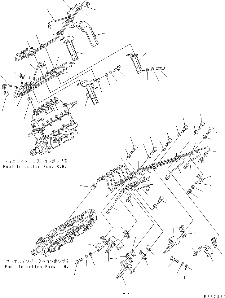 Engines Komatsu / SA12V170-1D-EA S/N 10001-UP(sa12v1rc) / FUEL INJECTION PUMP FUEL PIPING(#10024-10096)(031250 : A405A-A8A1)