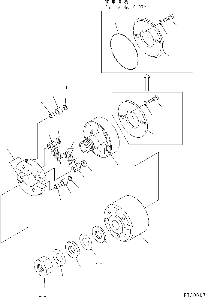 Engines Komatsu / SA12V170-1D-EA S/N 10001-UP(sa12v1rc) / AUTOMATIC TIMER (INNER PARTS)(#10024-)(031300 : A4080-B8A1)