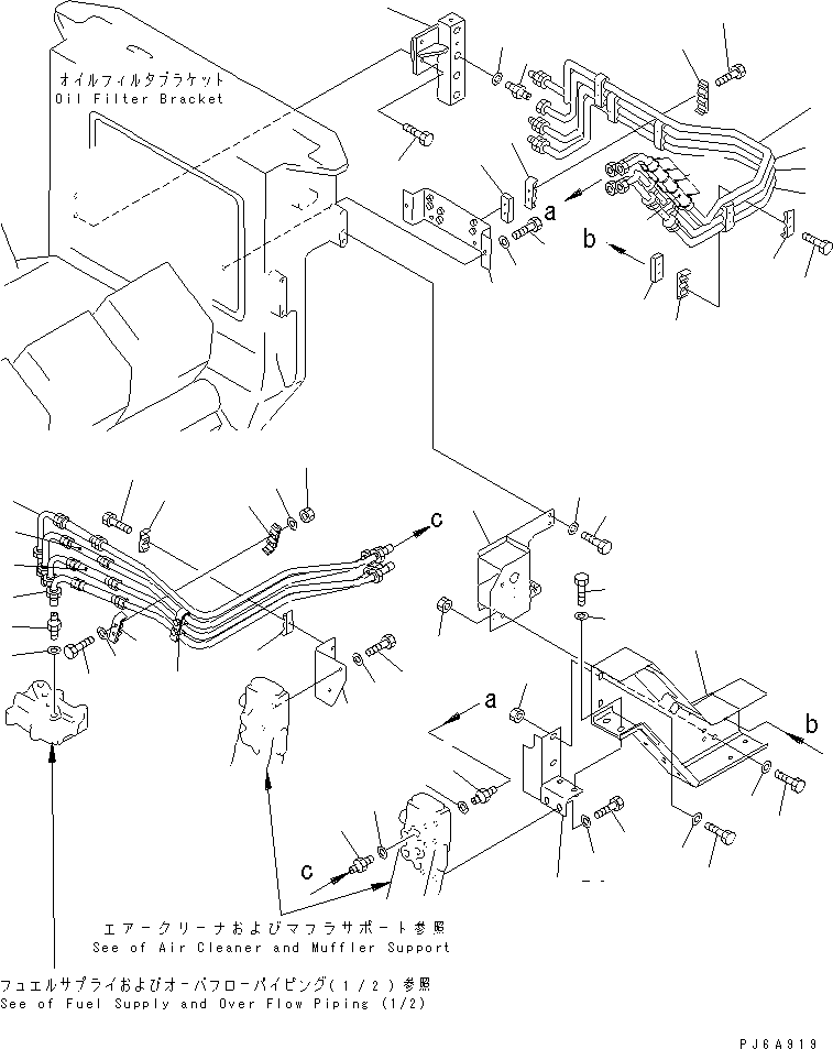 Engines Komatsu / SA12V170-1D-EA S/N 10001-UP(sa12v1rc) / FUEL SUPPLY AND OVER FLOW PIPING (2/2)(#10181-)(031340 : A4110-B8B1)