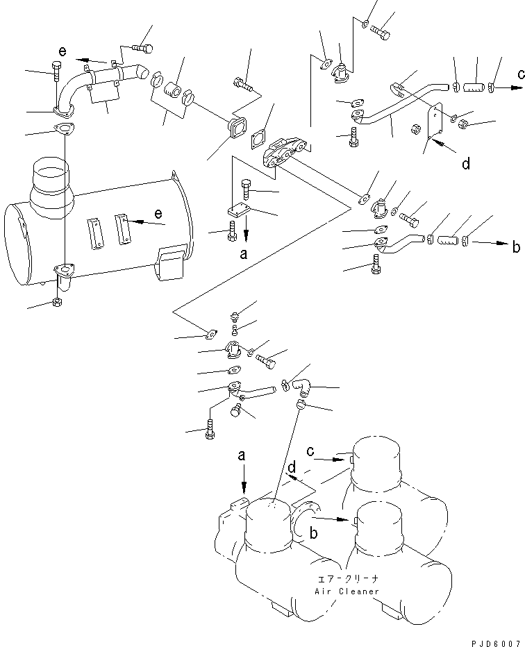 Engines Komatsu / SA12V170-1D-EA S/N 10001-UP(sa12v1rc) / MUFFLER EJECTOR PIPING(#10181-)(031660 : B9999-A8A4B)