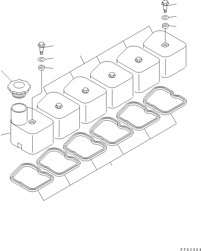 Engines Komatsu / SA6D102E-1C-Z S/N 26200467-UP(sa6d100c) / HEAD COVER(#26201322-26234415)(030060 : A111P-01A1)