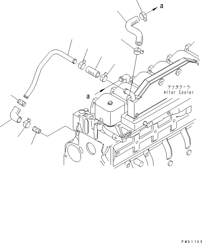 Engines Komatsu / SA6D102E-1C-Z S/N 26200467-UP(sa6d100c) / AFTERCOOLER WATER PIPING(#26280463-)(030090 : A133P-01A0)