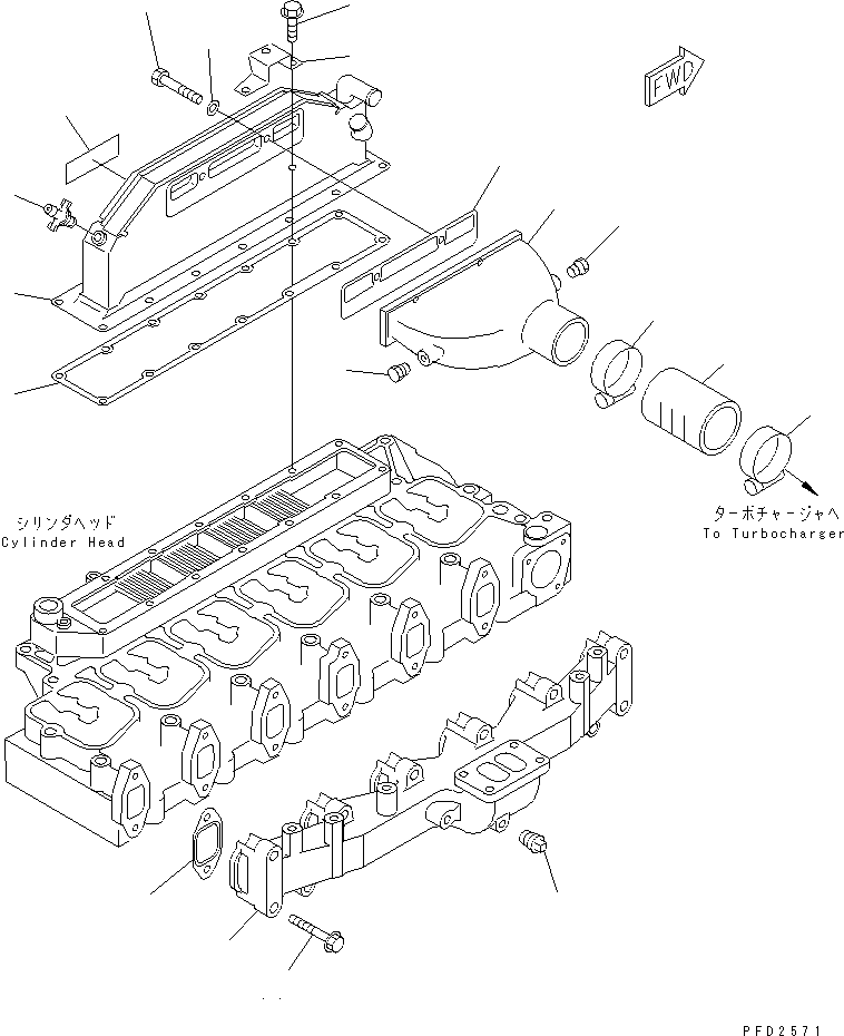 Engines Komatsu / SA6D102E-1C-Z S/N 26200467-UP(sa6d100c) / AFTER COOLER AND AIR CONNECTOR(#26201322-26203637)(030210 : A153S-01A3)