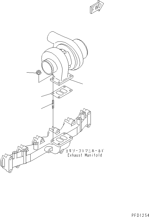 Engines Komatsu / SA6D102E-1C-Z S/N 26200467-UP(sa6d100c) / TURBOCHARGER MOUNTING(#26200467-26233099)(030230 : A1539-01A0)