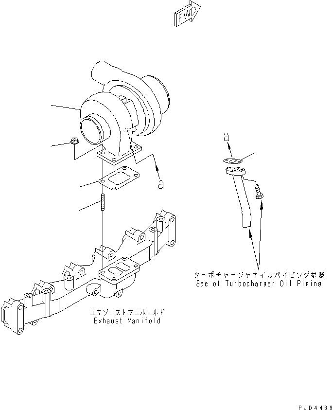 Engines Komatsu / SA6D102E-1C-Z S/N 26200467-UP(sa6d100c) / TURBOCHARGER MOUNTING(#26233100-)(030240 : A1539-01A2)